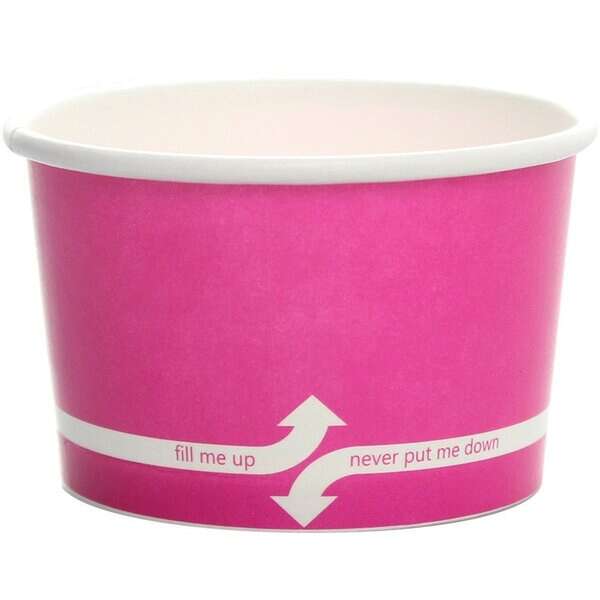 Karat C-KDP4 (Pink), 4 Oz Cold/Hot Food Paper Containers, Pink, 1000/Cs