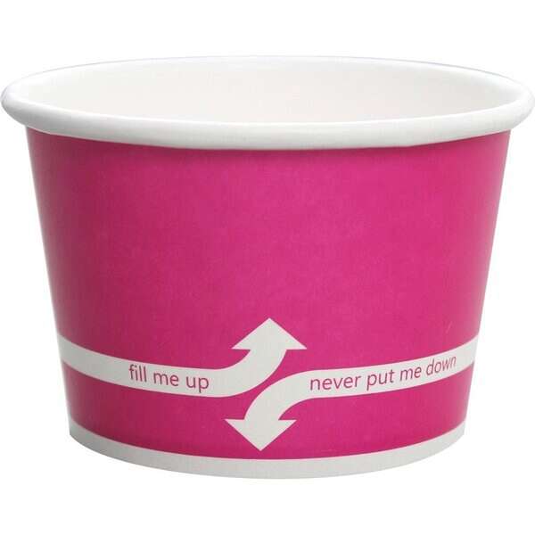Karat C-KDP8P, 8 Oz Cold/Hot Food Paper Containers, Pink, 1000/Cs