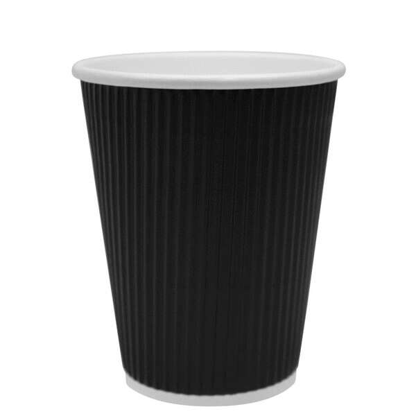 Karat C-KRC512B 12 Oz Black Ripple Hot Cup, 500/CS