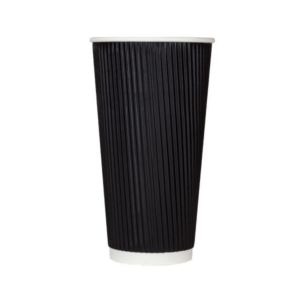 Karat C-KRC520B 20 Oz Black Ripple Hot Cup, 500/CS