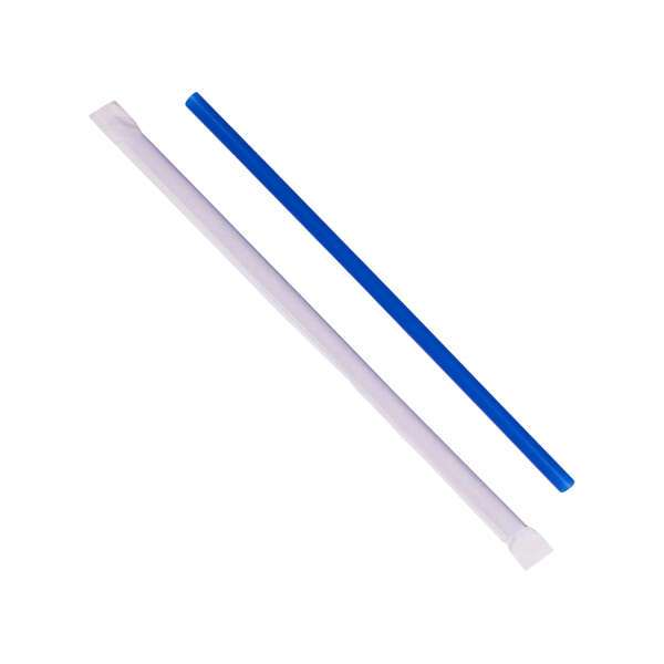 Karat C9120B 9-inch Paper Wrapped Blue Jumbo Straws, 1200/CS