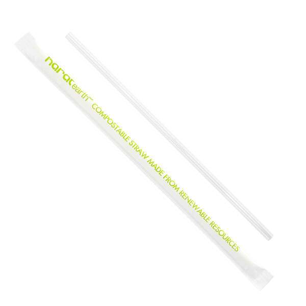 Karat KE-C9210 7.75-inch Jumbo Paper Wrapped PLA White Straws, 2000/CS
