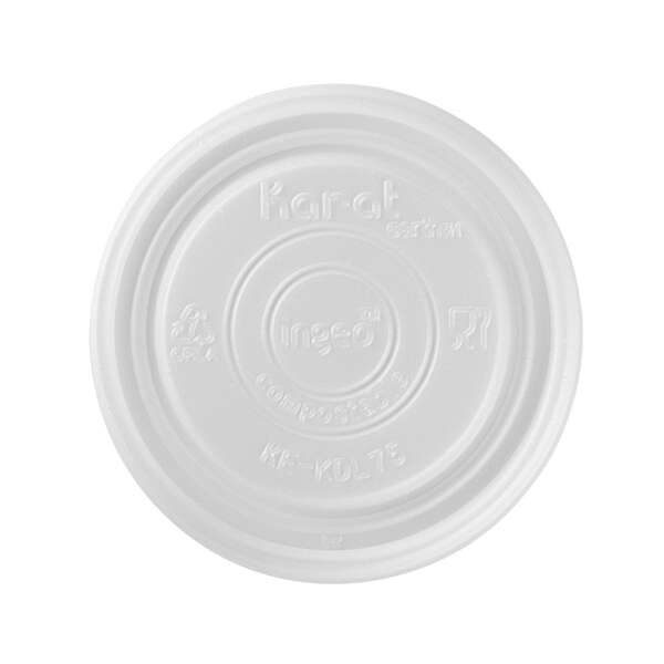Karat KE-KDL75, Compostable Flat Lid for 4 Oz Eco-Friendly Paper Portion Cups, 1000/CS