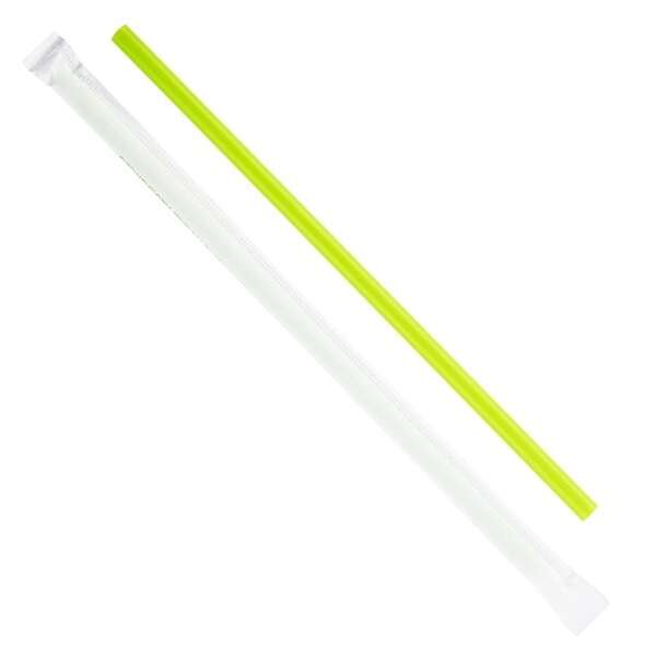 Karat KE-C9230 (Green) 9-inch Jumbo PLA Wrapped Straws, 2500/Cs