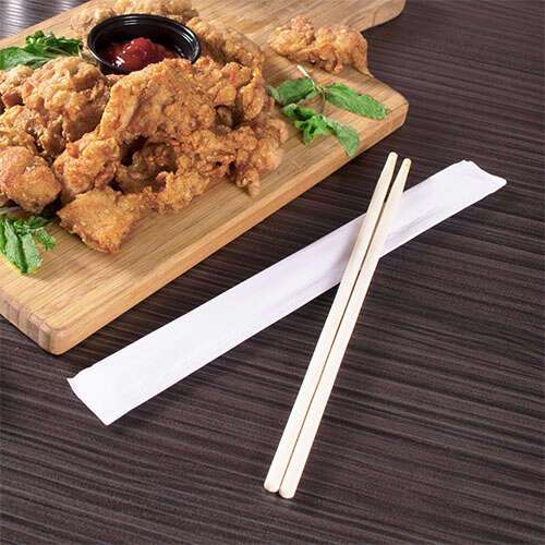KARAT U9050 9-inch Bamboo Chopsticks in White Individual Wrapping, 1000/CS