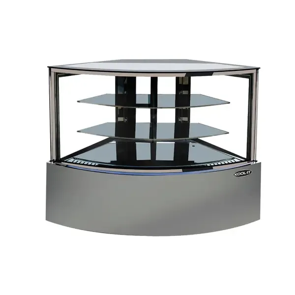 Kool-It KBF-60C, 59-inch Refrigerated Curved Glass Corner Display Case