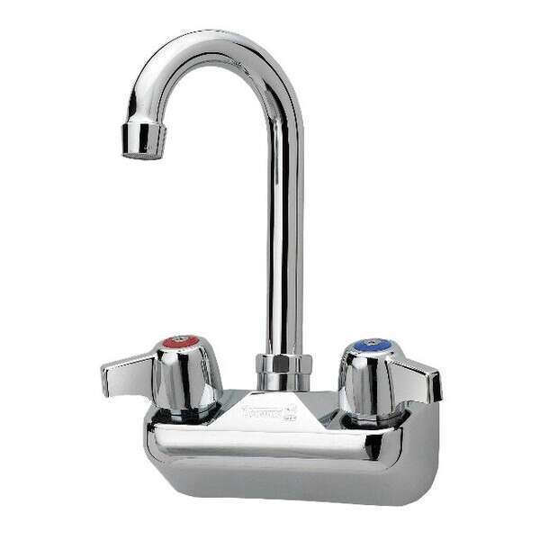 Krowne 10-400L, 4-Inch Center Low Lead Wall Mount Steel Faucet with 3.5-Inch Gooseneck Spout, NSF