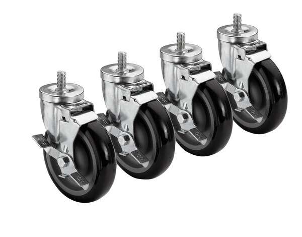 Krowne 28-141S, 0.5-13x1-Inch Universal Threaded Stem Casters, 4-Piece Set