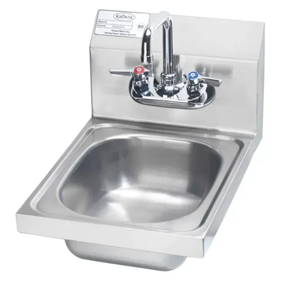 Krowne HS-9L, 12x14-Inch Wall-Mounted Hand Sink with Faucet