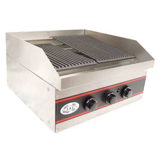 L&J GCB12, 12-Inch One Burner Countertop Gas Charbroiler, NSF