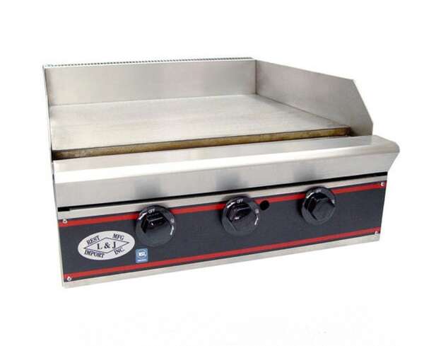 L&J JS-3618, Three Burner Countertop Gas Griddle, NSF