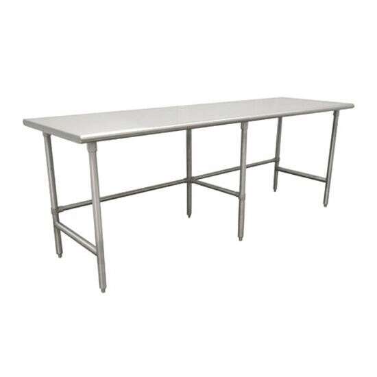 L&J SS14108-CB 14x108-inch Stainless Steel Work Table with Cross Bar