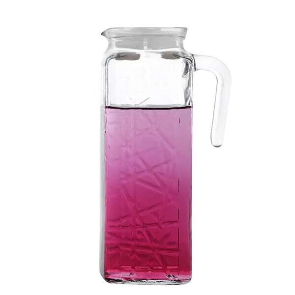 LAV LIN120, 40.6 Oz Line Glass Pitcher With Lid, 6/CS