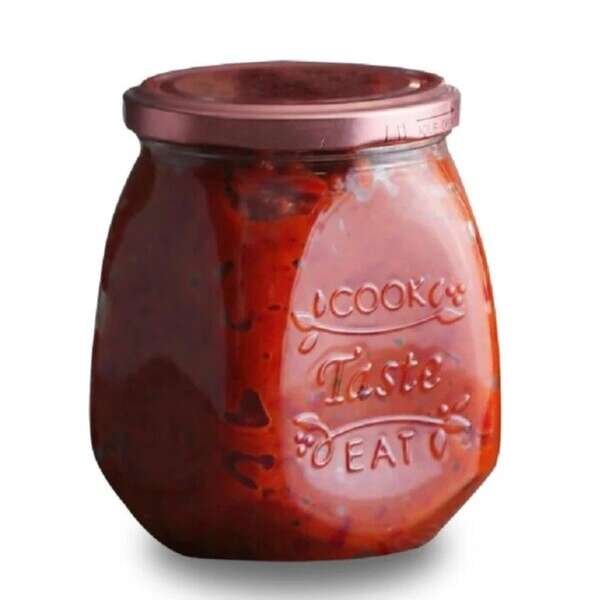 LAV TAS055K03, 18.5 Oz/550 ml Printed Colored Metal Glass Storage Jar, EA