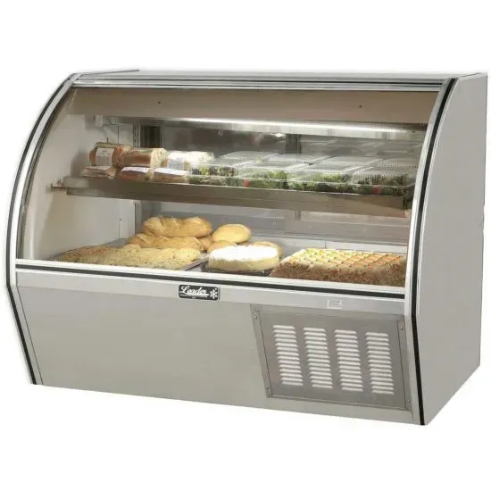 Leader ERCD72-R, 72-Inch Remote Refrigerated Curved Glass Counter Deli Case with 1 Shelf