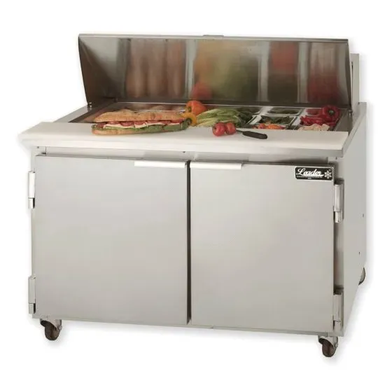 Leader ESLM48, 48-Inch 2 Door Mega Top Bain Marie / Sandwich & Salad Refrigerated Prep Table