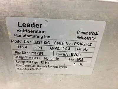 Leader LM27, 27-inch Sandwich Prep Table Refrigerator