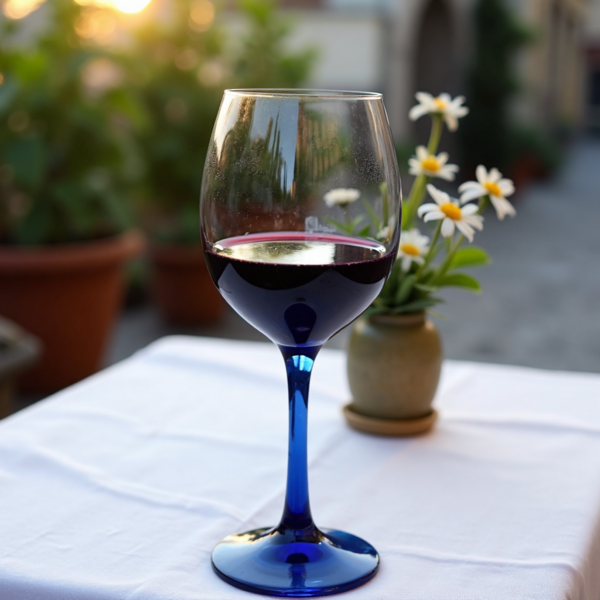 Libbey NIB, 13 Oz Montibello Mediterranean Blue Wine Glasses NOS, Set of 8