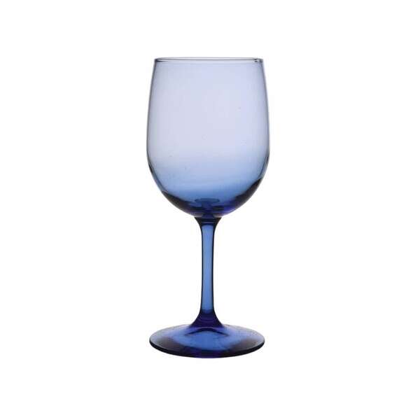 Libbey NIB, 13 Oz Montibello Mediterranean Blue Wine Glasses NOS, Set of 8
