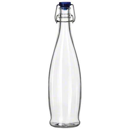 Libbey L13150020, 33.87 Oz Glass Water Bottle w/Wire Bail Lid, 6/CS
