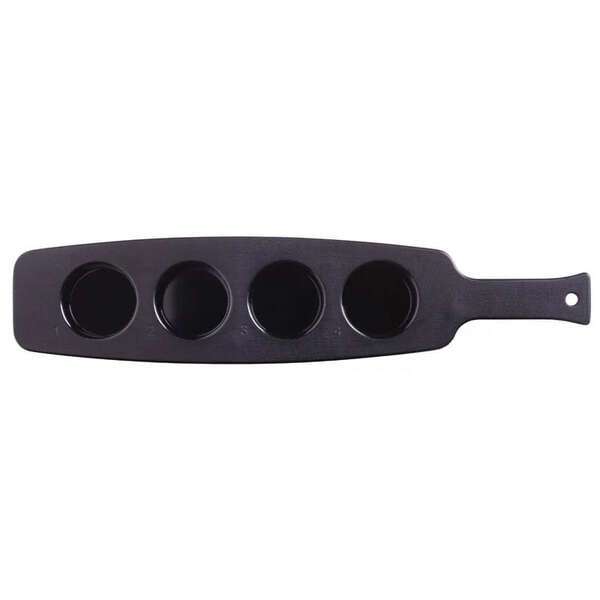 Libbey 96458, 18-inch Four-Hole Matte Black Melamine Beer Flight Sampler Paddle, 6/CS