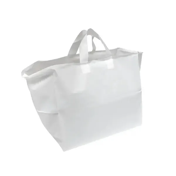 LK Packaging TO14115, 14x12x12-Inch HDPE 3-Mil White Unprinted Plastic Bag with Loop Handle Closure Gusset, 200/CS
