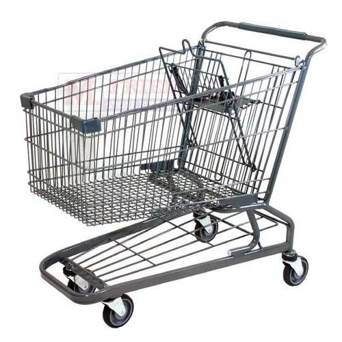 M. Fried Store Fixtures M.Fried Store Fixtures SC84, Large Metal Wire Shopping Cart, 160 Liter