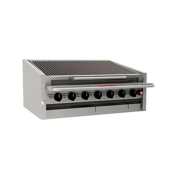 Magikitchen Magikitch'n APM-SMB-636, 36-Inch Gas Countertop Lava Rocks Charbroiler with Manual Control - 105,000 BTU