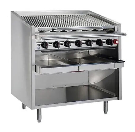 Magikitchen Magikitch'n FM-SMB-624, 24-Inch Floor Coal Gas Charbroiler, NSF