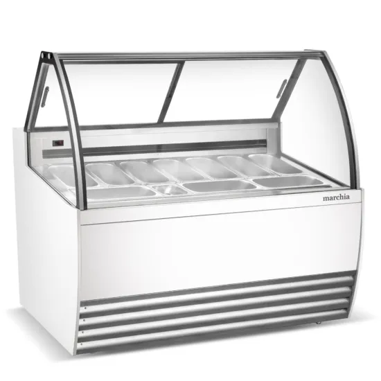 Marchia Display Company Marchia GIC-10, 56-Inch 10-Pan White Gelato Ice Cream Dipping Cabinet Display Freezer