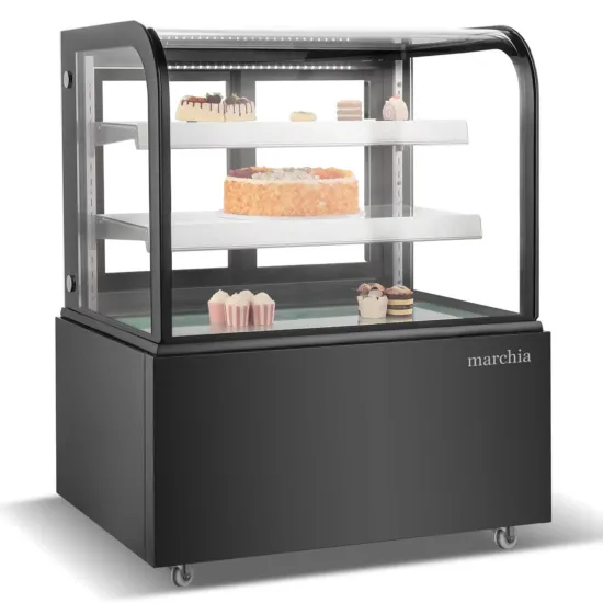 Marchia Display Company Marchia MB36-B 36-inch Floor Model Curved Glass Refrigerated Display Case, Black