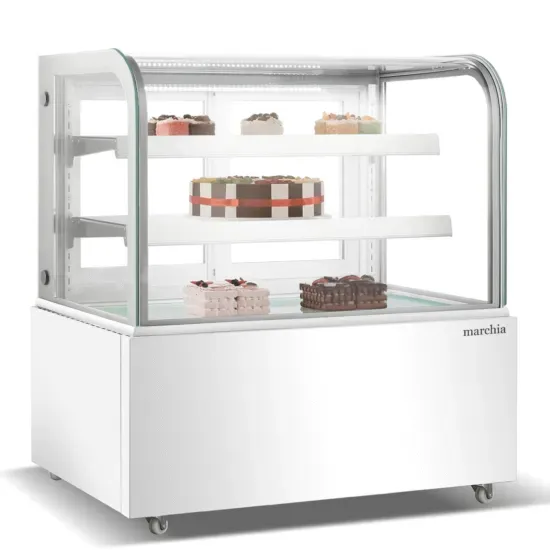 Marchia Display Company Marchia MB48-W, 48-inch Floor Model Curved Glass Refrigerated Display Case, White