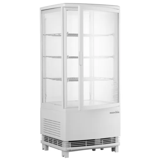 Marchia Display Company Marchia MDC78W, White Countertop Refrigerated Glass Display Case with LED Lighting
