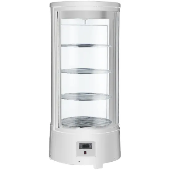 Marchia Display Company Marchia MDCR78-W, White Countertop Rotating Refrigerated Bakery Display Case with LED Lighting
