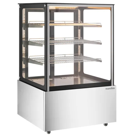 Marchia Display Company Marchia MH36-ST, 36-Inch High Straight Glass Heated Display Warming Case, Stainless Steel