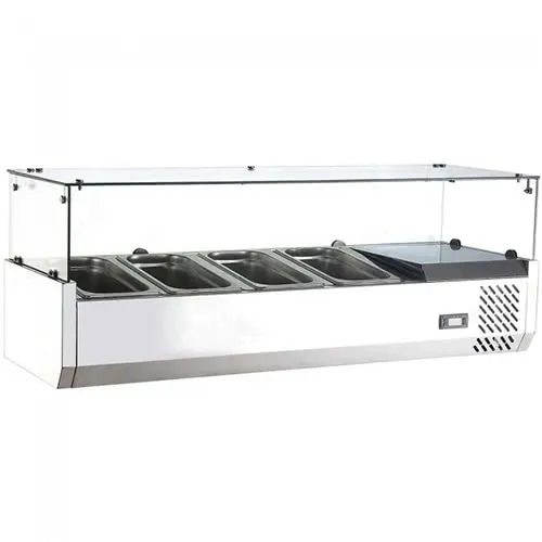 Marchia Display Company Marchia MTR4 48-inch Refrigerated Countertop Salad Bar, Topping Rail