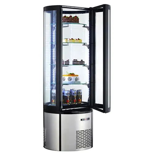Marchia Display Company Marchia MVSR400 Vertical Standing Refrigerated Bakery Display, Curved Glass