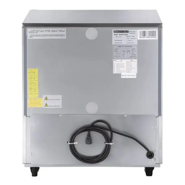 Maxx Cold MXCR27U-FBHC Undercounter Refrigerator, Compact, Single Door