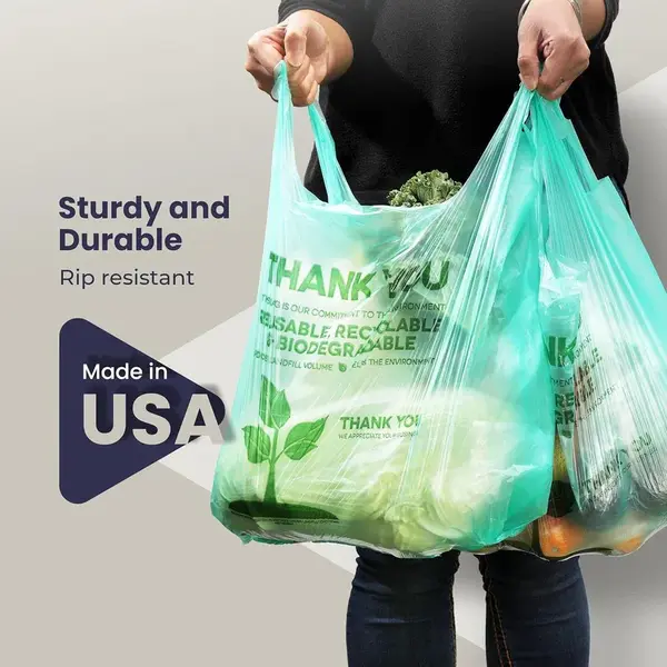 1/6BIO, 1/6 Biodegradable Plastic Shopping Bag, 500/CS
