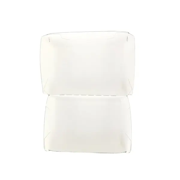 - CLOSEOUT - 4x3-Inch White Paper Hinged Container, 500/CS