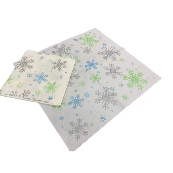 - 830667, 16x17-Inch Linen Like Dinner Napkins Festive Snowflake Design, 300/CS