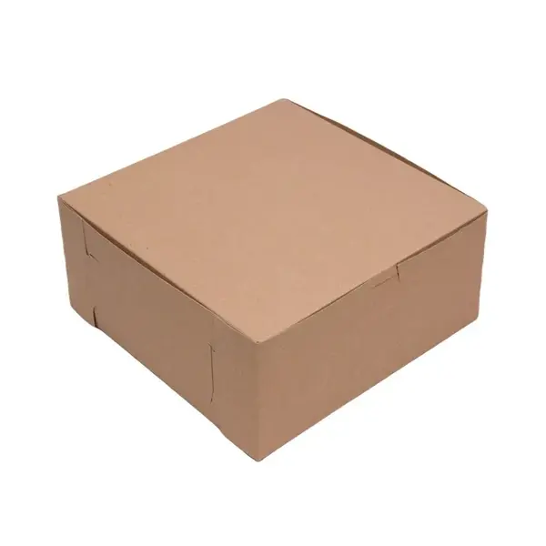 - 885CK, 8x8x5-Inch Kraft 1-pc Lock Corner Kraft Cake Box, 100/BD