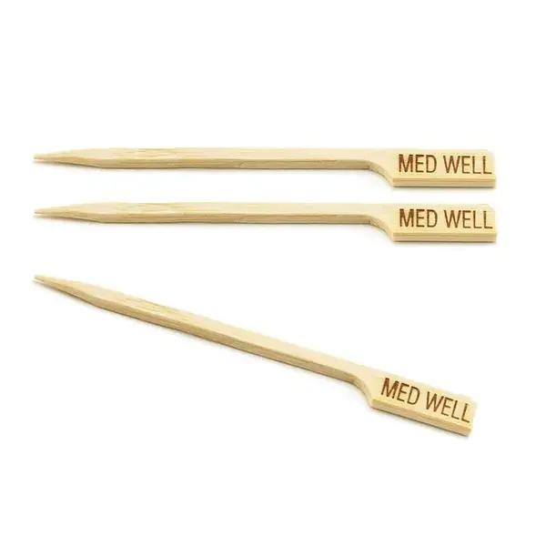 - 3.5-Inch Bamboo Steak Markers, Medium Well, 100/PK