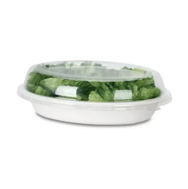 - BBO26LD, Clear PET Oval Lid for PFAS-Free 26 Oz Bagasse Bowls, 300/CS