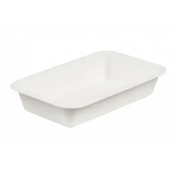 - BTR24PF, 24 Oz Rectangular PFAS-Free Bagasse Fiber Tray, 600/CS