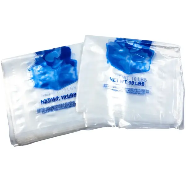IB10, 10 Lbs 11.5x22-Inch 1.4 Mil Clear Plastic Ice Bag with Print, 500/CS