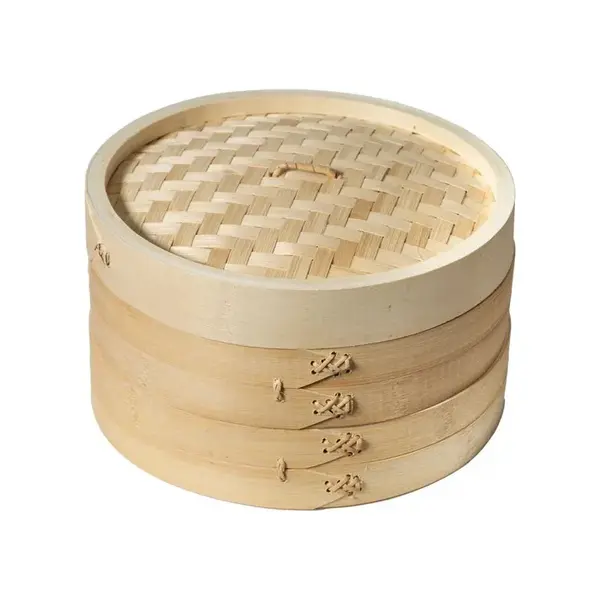 - J26-0013, 10-Inch Joyce Chen 2-Tier Bamboo Steamer Basket Set