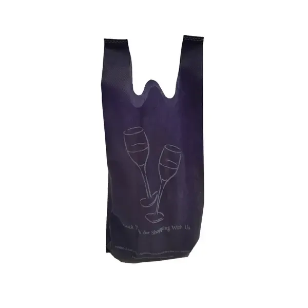 NWLIQB2SHBL, 6.75x4.33x15.75-Inch 2 Bottle Blue Shorty Non Woven Reusable Liquor Bag, 1000/CS