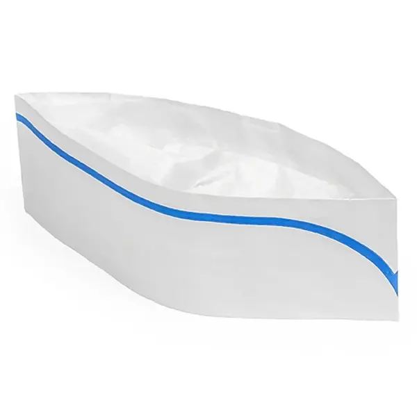 OHC, Royal Blue Disposable Striped Classy Cap/Hat, 100/PK