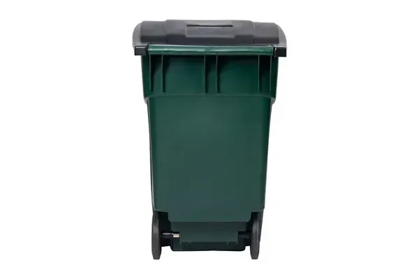 Plex P575-00996, 50 Gal Green Rollout/Wheeled Trash Can/Container